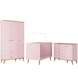 Guarda Roupa Infantil Ternura Com 3 Portas, 2 Gavetas E 5 Nichos Bartira