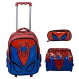 Kit Mochila Escolar Infantil De Rodinhas Com Lancheira E Estojo Yins Em Pvc 3d Kids Spider [cor: Vermelho - Tamanho: U]