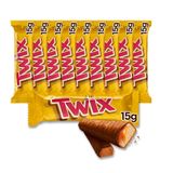 Chocolate Twix Tradicional Kit 10 Unidades De 15g