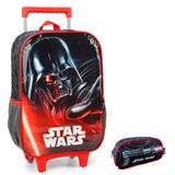 Kit Mochila Infantil Star Wars Disney Rodinha Tam G Estojo