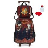 Kit Mochila Escolar Harry Potter Rodinhas G Com Lancheira