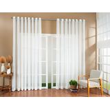 Cortina Luxo Gaze De Linho Sem Forro 8,00x2,50 Marfim