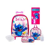 Kit Mochila Rodinhas Feminina Infantil Lilo E Stitch