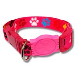 Coleira Cães Seda 25mm Nicapet Borrachinha Fecho E Regulagem
