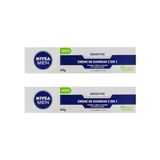 Creme Barbear Nivea 65g 2 Em 1 Sensitive - Kit Com 2un