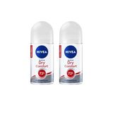 Desodorante Roll-on Nivea 50ml Fem Dry Comfort - Kit C/2un