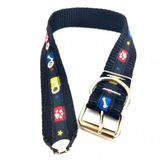 Coleira Nylon Cachorro Nicapet Cor Preta Nº 3 Pata Osso 25mm