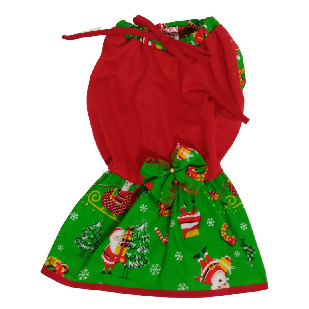 Vestido De Natal Para Cachorro Vermelho - Tamanho M