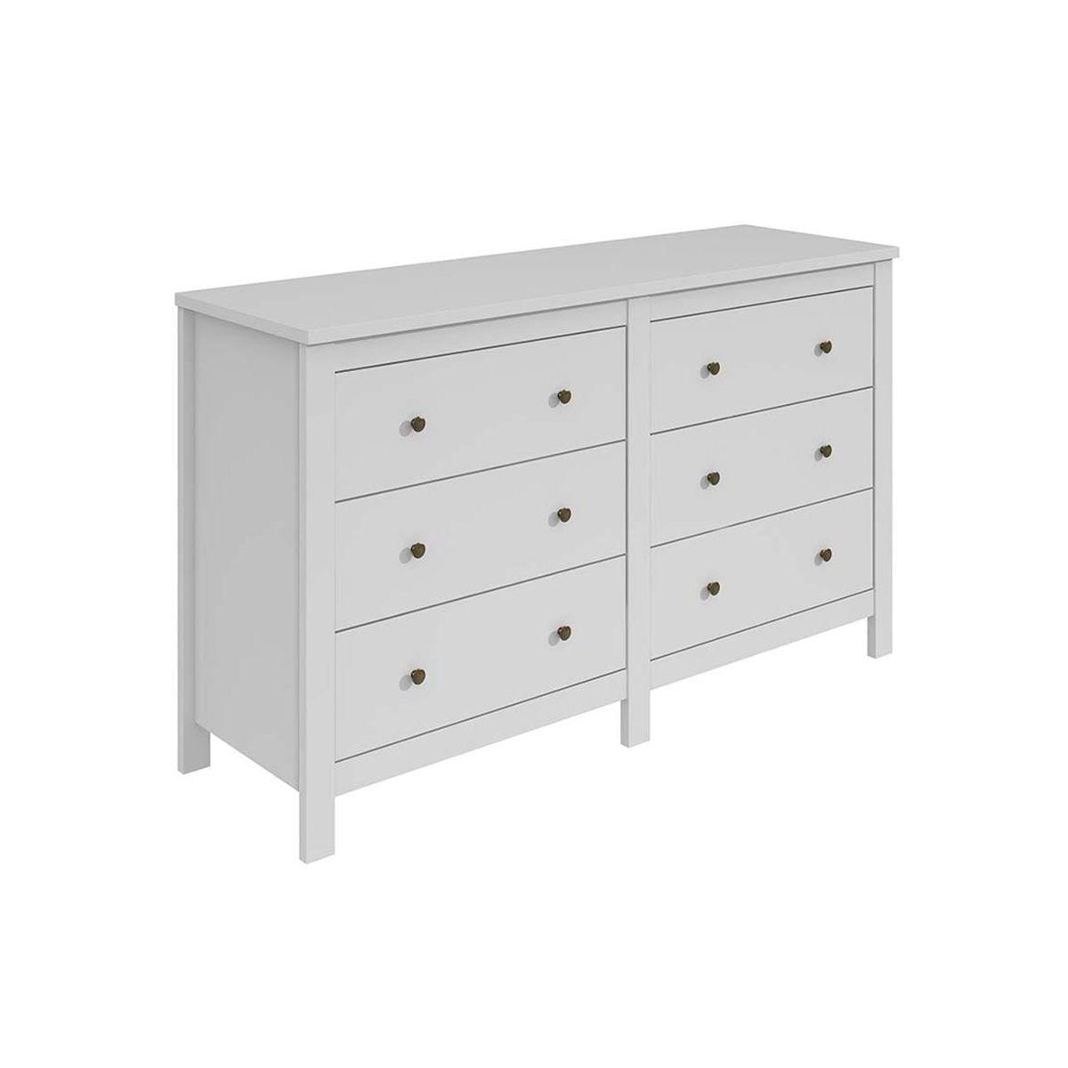 Comoda De Quarto Horizontal Maggiore C 6 Gavetas Branco Lopas