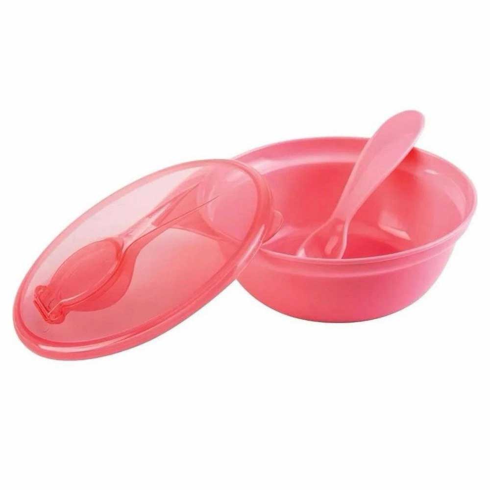 Pratinho Tigela Bowl Com Tampa E Colher 300ml Rosa Buba