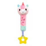 Pelucia Com Mordedor 25 Cm Bubazoo Buzininha Unicornio Rosa Buba