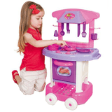 Cozinha Infantil Com Acessorios Play Time Rosa Cotiplas