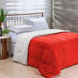 Coberdrom 1 Peça Fleece Com Sherpa Queen Vermelho - Noruega