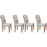 Cadeira Sala De Jantar Imperatriz Kit 4 Un Imbuia Veludo Creme Rufato
