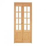 Kit Porta de Madeira Camarão Esquerda 213cmx94,5cmx12cm PE71 Esel Natural