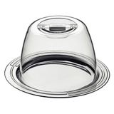 Porta-queijo Tramontina Ciclo Em Aço Inox E Tampa Transparente Em Poliestireno 20 Cm 4510620