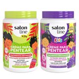 Kit Creme Para Pentear Salon Line Kids Melancia + Uva 1kg