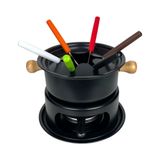Conjunto Aparelho De Fondue Chocolate Queijo 13pçs - Preto