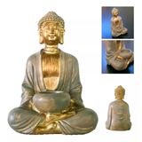 Estátua Buda Decorativo Hindu Poliresina Porta Vela 22 X 14