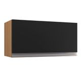 Armário Aéreo Geladeira Andréia 60cm 1 Porta Amêndoa/preto - Ajl Móveis