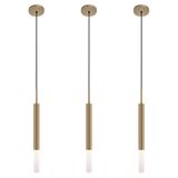 Kit 3 Pendentes Teto Luminária Tubo Difusor Mesa Sala Bronze