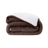 Coberdrom Dupla Face Casal/queen Marrom 2,2x2,4 Com Sherpa