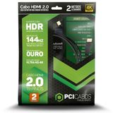 Cabo Hdmi 2.0 4k 50/60hz 2160p 2 Metros