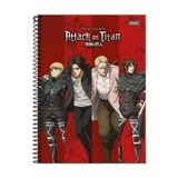 Caderno 10 Matérias Esp 160fls Attack On Titans Red Foroni