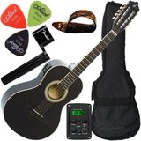 Kit Viola Giannini Caipira Eletroacústica Com Capa Vs14eq Bk