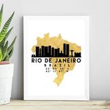 Quadro Rio De Janeiro Brazil - Escala 33x24cm - Com Vidro