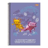 Caderno Univ. 1 Matéria 80fls Minecraft 24 Lilás Foroni