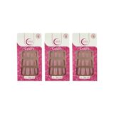 Unhas Postiças Fhaces Colors Rosa Flash Ref U3052- Kit C/3un