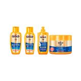 Kit Niely Gold Liso Pleno Shampoo+cond+cr Pentear+masc