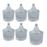 Kit 6 Mini Potiche Pote Bomboniere Baleiro De Vidro Velas