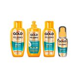 Kit Niely Gold Pos Quimica Shampoo +cond+pentear+silicone