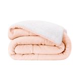 Coberdrom Dupla Face Casal/queen 2,2x2,4 Com Sherpa Sal Rosa