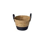Cesto Multiuso De Fibra Natural Com Alça 24x17cm Preto