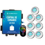 Led Piscina Rgb - Kit 7 Easy Led 70 Central E Controle Touch