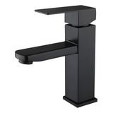 Torneira Banheiro Preto Quadrada Monocomando Simples Baixa