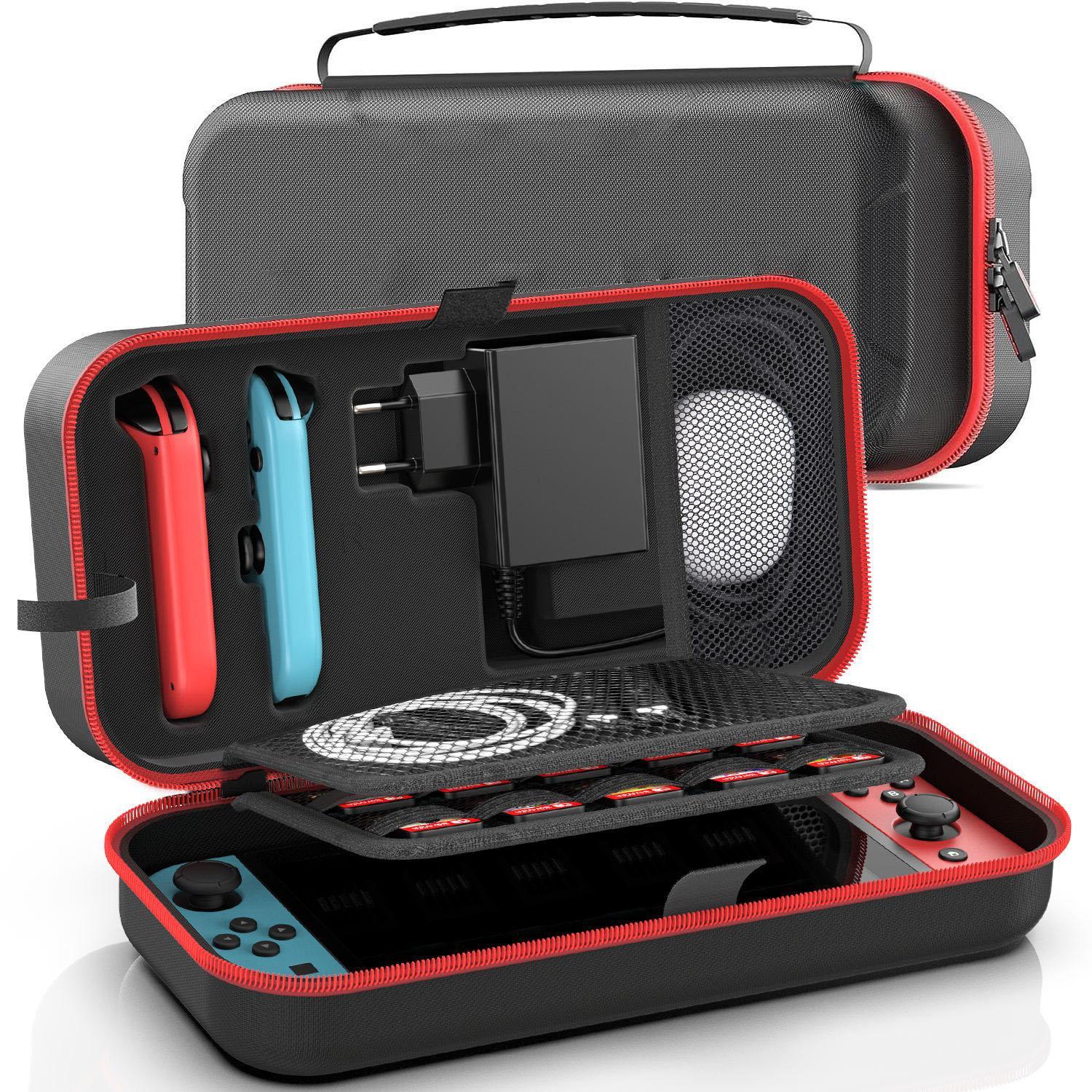 Case Bolsa Nintendo Switch Oled Espaço Carregador Plug Br