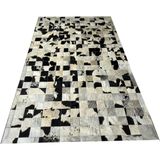 Tapete Couro Preto Branco Salino Amarelo 1,50x2,50 C/b Pç 10