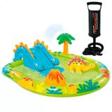 Piscina Infantil Inflável Dino Mais Bomba De Ar Manual 29cm