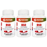 Kit 3 Un - B50 Vitaminas Do Complexo B 500mg - Nutrivitalle