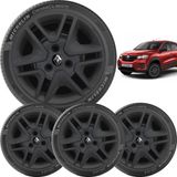 4x Calota Renault Kwid Aro  2020 Preto 877cp