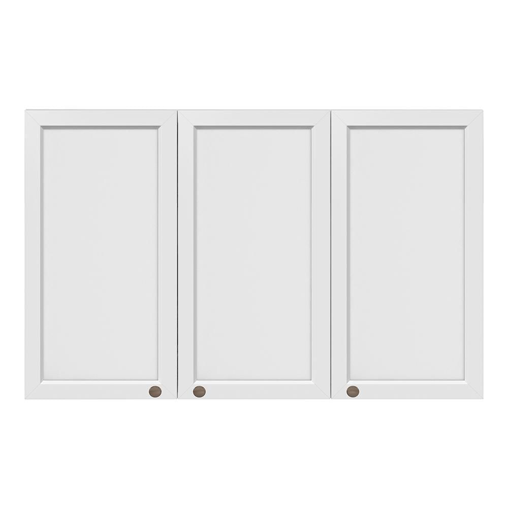 Armário Aéreo Unna 3 Portas 120cm Branco - Poliman Móveis