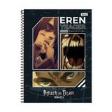 Caderno 10 Matérias Esp 160fls Attack On Titans Eren Foroni