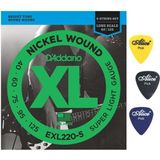 Kit Jogo De Cordas D&#39;addario Exl220 Para Baixo + Palhetas