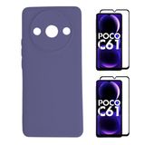 Capa Capinha Veludo + 2 Películas Vidro 3d Xiaomi Poco C61