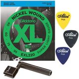 Kit Jogo De Cordas D&#39;addario Exl220 Para Baixo + Acessórios