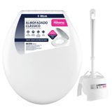 Assento Sanitário Almofadado +escova Sanitária Redonda Vaso